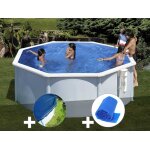 Kit piscine acier blanc gré bora bora ronde 3, 20 x 1, 22 m + bâche hiver + bâche à bulles Kit piscine acier blanc gré bora bora ronde 3, 20 x 1, 22 m + bâche hiver + bâche à bulles