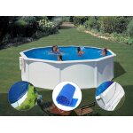 Kit piscine acier blanc gr bora bora ronde 3, 70 x 1, 22 m + bche hiver + bche  bulles + tapis de ...