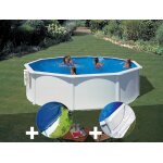 Kit piscine acier blanc gré bora bora ronde 3, 70 x 1, 22 m + bâche hiver + tapis de sol Kit piscine acier blanc gré bora bora ronde 3, 70 x 1, 22 m + bâche hiver + tapis de sol