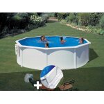 Kit piscine acier blanc gré bora bora ronde 3, 70 x 1, 22 m + tapis de sol Kit piscine acier blanc gré bora bora ronde 3, 70 x 1, 22 m + tapis de sol