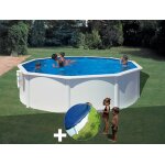 Kit piscine acier blanc gr bora bora ronde 4, 80 x 1, 22 m + bche hiver