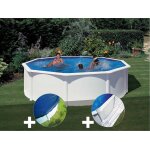 Kit piscine acier blanc gré fidji ronde 4, 80 x 1, 22 m + bâche hiver + tapis de sol Kit piscine acier blanc gré fidji ronde 4, 80 x 1, 22 m + bâche hiver + tapis de sol