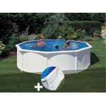 Kit piscine acier blanc gré fidji ronde 4, 80 x 1, 22 m + tapis de sol Kit piscine acier blanc gré fidji ronde 4, 80 x 1, 22 m + tapis de sol