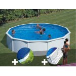 Kit piscine acier blanc gré fidji ronde 5, 70 x 1, 22 m + bâche hiver + tapis de sol Kit piscine acier blanc gré fidji ronde 5, 70 x 1, 22 m + bâche hiver + tapis de sol