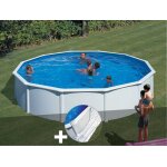 Kit piscine acier blanc gré fidji ronde 5, 70 x 1, 22 m + tapis de sol Kit piscine acier blanc gré fidji ronde 5, 70 x 1, 22 m + tapis de sol