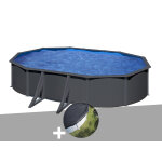 Kit piscine acier gris anthracite gré louko ovale 5, 27 x 3, 27 x 1, 22 m + bâche d'hivernage Kit piscine acier gris anthracite gré louko ovale 5, 27 x 3, 27 x 1, 22 m + bâche d'hivernage