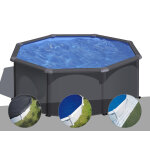 Kit piscine acier gris anthracite gré louko ronde 3, 20 x 1, 22 m + bâche d'hivernage + bâche à bulles ... Kit piscine acier gris anthracite gré louko ronde 3, 20 x 1, 22 m + bâche d'hivernage + bâche à bulles ...