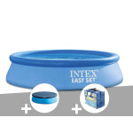 Kit piscine autoporte intex easy set 2, 44 x 0, 61 m + bche de protection + bche  bulles