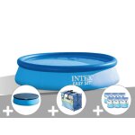 Kit piscine autoporte intex easy set 3, 05 x 0, 61 m (avec filtration) + bche  bulles + bche de protection ...
