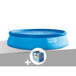 Kit piscine autoporte intex easy set 4, 57 x 1, 07 m + bche  bulles