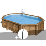 Kit piscine bois gr avocado 6, 56 x 4, 56 x 1, 31 m + douche