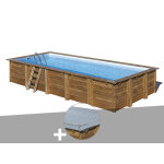 Kit piscine bois gré braga 8, 15 x 4, 20 x 1, 46 m + bâche hiver Kit piscine bois gré braga 8, 15 x 4, 20 x 1, 46 m + bâche hiver