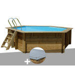 Kit piscine bois gré vanille 2 Ø 4, 00 x 1, 19 m + bâche hiver Kit piscine bois gré vanille 2 Ø 4, 00 x 1, 19 m + bâche hiver