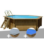 Kit piscine bois gré vanille 2 Ø 4, 00 x 1, 19 m + bâche hiver + bâche à bulles Kit piscine bois gré vanille 2 Ø 4, 00 x 1, 19 m + bâche hiver + bâche à bulles