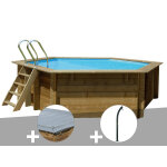 Kit piscine bois gré vanille 2 Ø 4, 00 x 1, 19 m + bâche hiver + douche Kit piscine bois gré vanille 2 Ø 4, 00 x 1, 19 m + bâche hiver + douche