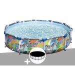 Kit piscine tubulaire bestway steel pro ronde 3, 05 x 0, 66 m + bche de protection