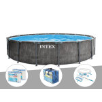 Kit piscine tubulaire intex baltik ronde 5, 49 x 1, 22 m + bche  bulles + 6 cartouches de filtration ...