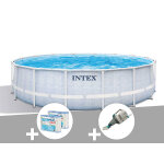 Kit piscine tubulaire intex chevron ronde 4, 88 x 1, 22 m + 6 cartouches de filtration + aspirateur Kit piscine tubulaire intex chevron ronde 4, 88 x 1, 22 m + 6 cartouches de filtration + aspirateur