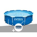 Kit piscine tubulaire intex metal frame ronde 3, 05 x 0, 76 m + bche de protection