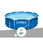 Kit piscine tubulaire intex metal frame ronde 3, 05 x 0, 76 m + kit de traitement au chlore