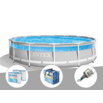 Kit piscine tubulaire intex prism frame clearview ronde 4, 27 x 1, 07 m + 6 cartouches de filtration ...