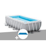 Kit piscine tubulaire intex prism frame rectangulaire 4, 00 x 2, 00 x 1, 00 m + bche  bulles