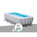 Kit piscine tubulaire intex prism frame rectangulaire 4, 00 x 2, 00 x 1, 00 m + kit de traitement au ...