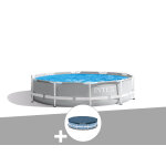 Kit piscine tubulaire intex prism frame ronde 3, 05 x 0, 76 m + bche de protection