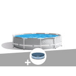 Kit piscine tubulaire intex prism frame ronde 3, 66 x 0, 76 m + bche de protection