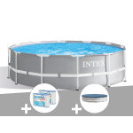 Kit piscine tubulaire intex prism frame ronde 3, 66 x 0, 99 m + 6 cartouches de filtration + bche de ...