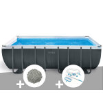 Kit piscine tubulaire intex ultra xtr frame rectangulaire 5, 49 x 2, 74 x 1, 32 m + 10 kg de zolite ...