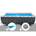 Kit piscine tubulaire intex ultra xtr frame rectangulaire 5, 49 x 2, 74 x 1, 32 m + bche  bulles + ...