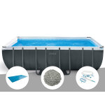 Kit piscine tubulaire intex ultra xtr frame rectangulaire 5, 49 x 2, 74 x 1, 32 m + bche  bulles + ...