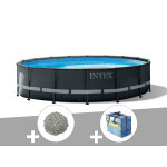 Kit piscine tubulaire intex ultra xtr frame ronde 4, 88 x 1, 22 m + b�che � bulles + 20 kg de z�olite ...
