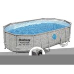 Kit piscine tubulaire ovale bestway power steel swimvista avec hublots 4, 88 x 3, 05 x 1, 07 m + pompe ...