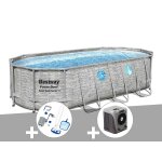 Kit piscine tubulaire ovale bestway power steel swimvista avec hublots 5, 49 x 2, 74 x 1, 22 m + kit ...