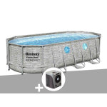 Kit piscine tubulaire ovale bestway power steel swimvista avec hublots 5, 49 x 2, 74 x 1, 22 m + pompe ...
