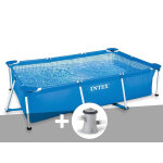 Kit piscine tubulaire rectangulaire intex 2, 60 x 1, 60 x 0, 65 m + epurateur 1, 25 m / h