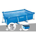 Kit piscine tubulaire rectangulaire intex 3, 00 x 2, 00 x 0, 75 m + filtration  cartouche + bche de ...