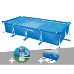 Kit piscine tubulaire rectangulaire intex 4, 50 x 2, 20 x 0, 84 m + filtration  cartouche + bche de ...