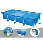 Kit piscine tubulaire rectangulaire intex 4, 50 x 2, 20 x 0, 84 m + filtration  cartouche + bche de ...