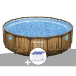 Kit piscine tubulaire ronde bestway power steel avec hublots 4, 88 x 1, 22 m + 6 cartouches de filtration ...