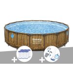 Kit piscine tubulaire ronde bestway power steel avec hublots 5, 49 x 1, 22 m + 6 cartouches de filtration ...