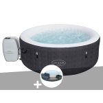 Kit spa gonflable bestway lay - z - spa havana rond airjet 2 / 4 places + ensemble mobilier 4 modules ...
