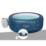 Kit spa gonflable bestway lay - z - spa milan rond airjet plus 4 / 6 places + ensemble mobilier