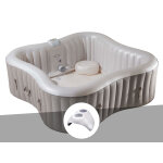 Kit spa gonflable infinite spa lite plus trfle bulles 4 places + porte verre