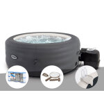 Kit spa gonflable intex purespa access rond bulles 4 places + 6 filtres + kit d'entretien + porte - verre ...