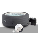 Kit spa gonflable intex purespa access rond bulles 4 places + porte - verre