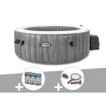 Kit spa gonflable intex purespa baltik rond bulles 4 places + 6 filtres + kit d'entretien