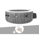 Kit spa gonflable intex purespa baltik rond bulles 4 places + porte - verre